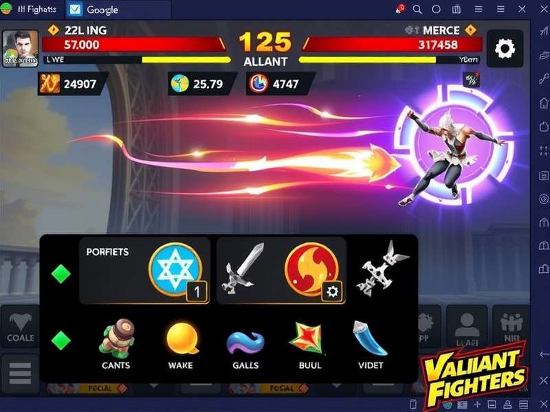 Valiant Fighters gameplay screenshot showing combat action